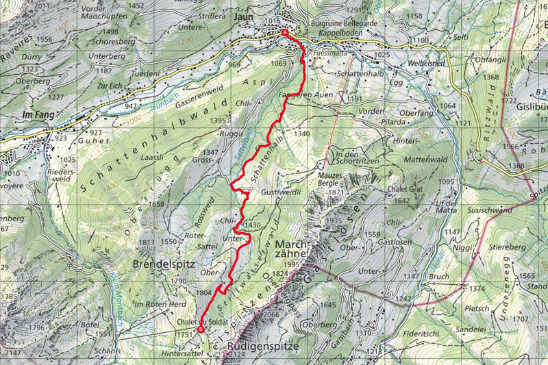 Randonnée - Gastlosen 1er jour - Carte