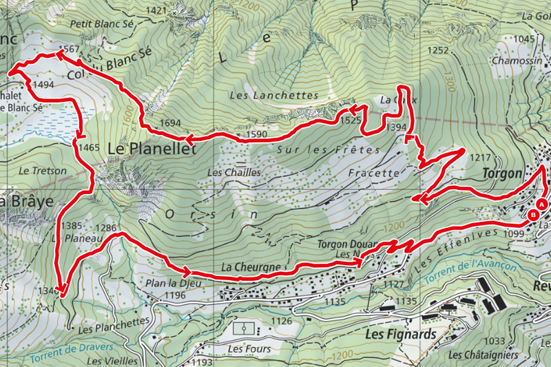 Randonnée - Torgon, sur les Frêtes - Carte Randonnée - Torgon, sur les Frêtes - Carte